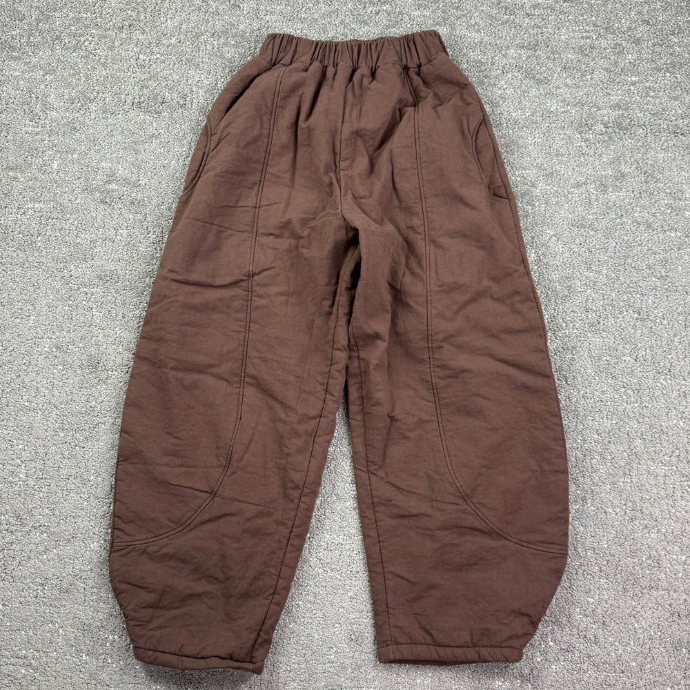 Bellewaera Quilted Knickerbocker Pants Brown Raw Cotton Padded Slow Fashion OS